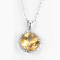 Cushion Yellow Gold Citrine Pendant 3.0g Birthstone Charm Necklace For Grandma